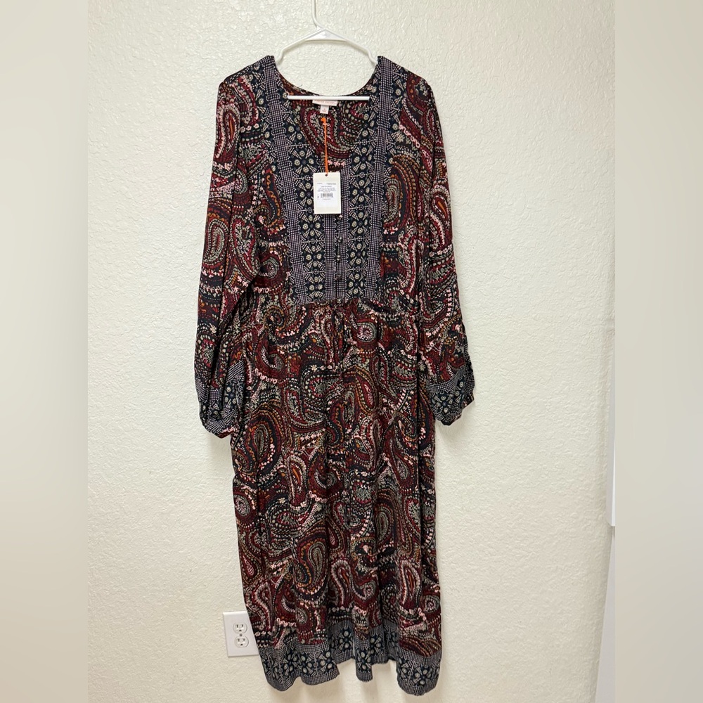 NWT KNOX ROSE Paisley Print Dress - Picture 7 of 10